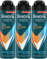 3 x REXONA MEN Nonstop Protection Thermo Fresh Deospray – 72h Schutz, 150 ml