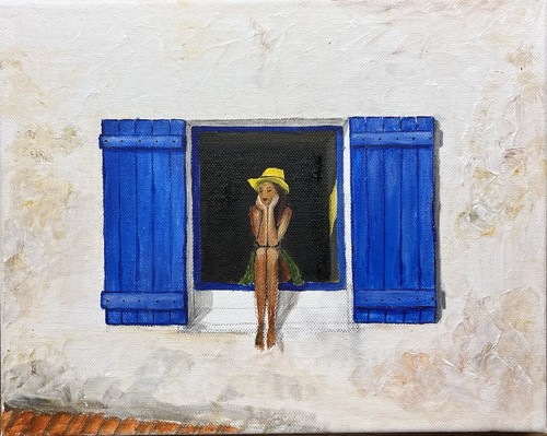 Mädchen fenster - am,