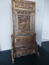 Stellschirm China, prachtvolle Schnitzerei  kunstvoll gearbeitet