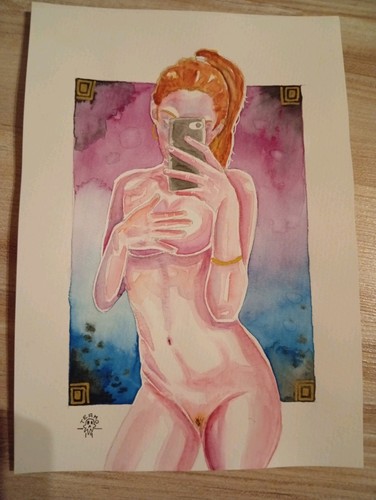 Aquarell gemälde akt - aquarell, auf