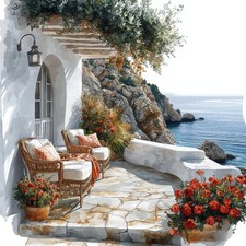 Wandbild Terrasse Meer
