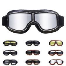 Vintage Leder Motorradbrille