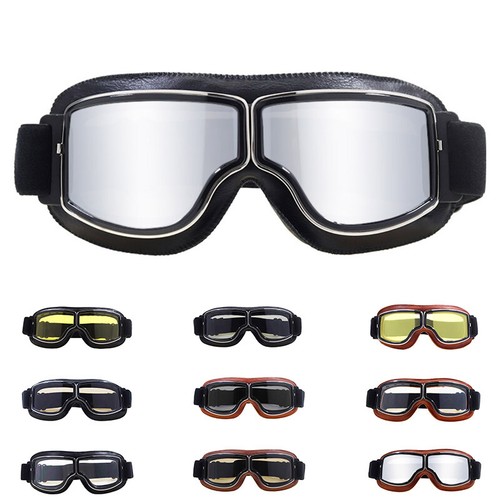 Vintage leder motorradbrille - vintage,