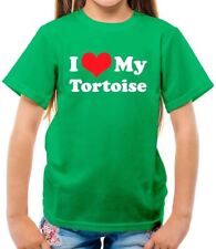 I Love My Tortoise - Kinder T-Shirt - Reptil Schildkröte Riesentier Haustier Hermann