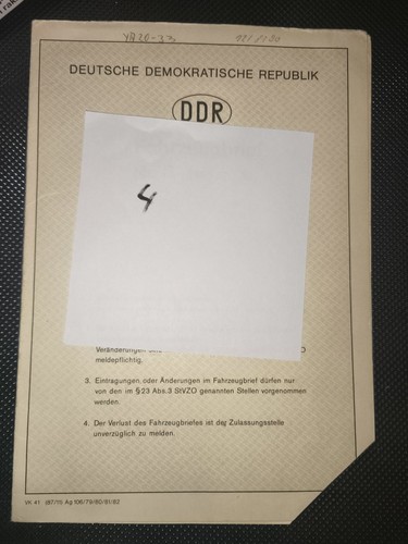Ddr kfz brief - brief, 303
