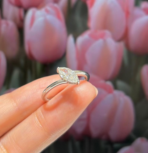 14k weißgold marquise form - weißgold,