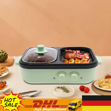 1300W 2 IN1 Elektrogrill Grillpfanne Hot Pot Elektrisch Kochtopf Mit Grillbereic