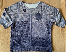 Sweat-Shirt grau/blau 3/4-Arme