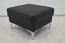 Schwarz Leder Hocker