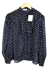 Sandro Bluse Damen Große Durchsichtig Geknöpft Rüschen Muster Gepunktet