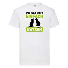 Ich mag Katzen | Tierfreund | Katzenliebhaber | süßer Comic T-Shirt Weiß