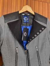 Live & Love Designer Leder/ Stoff Jacke Bikerjacke Exklusiv Couture Gr. 38 NEU 