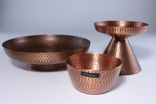 Kupfer altes Vintage-Set 60s 70s design Obstschale Tischschale Kerzenhalter