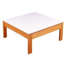 Beistelltisch | Couchtisch 74x74 cm | Holz Eiche | weiße Tischplatte