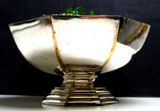 schwere alte Art Deco Schale versilbert 1920 - 30er Jahre Fußschale Jugendstil