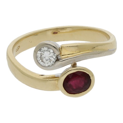 Rubin brillant ring 750 - rubin, 18