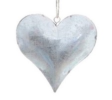 Metall Hänger. HERZ aus Zinkblech. Zink Herzhänger Blechherz Metall silber 13 cm
