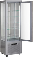 KBS Umluft Panoramavitrine Kühlvitrine Snelle 360 Q LED lichtgrau 5 Glasablagen