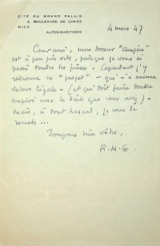 Roger martin du - ✒, l.a.s