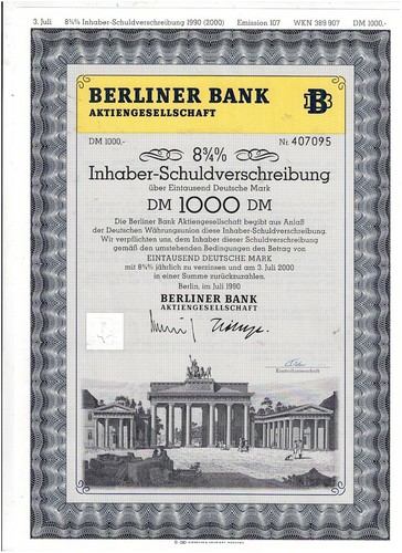 Berliner bank berlin 1990 - bank, ag,