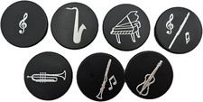 2x Magnet Musik rund schwarz