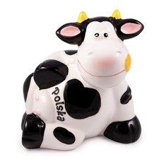 Keramik Sparschwein Kuh, 14cm