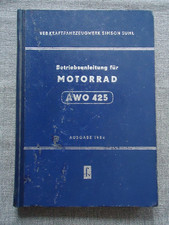 Betriebsanleitung  AWO 425 , Tourenawo , 1954  original  ! ! !