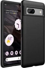 Hülle für Google Pixel 7A Silikon Schutz TPU Tasche Bumper Case Schwarz Matt