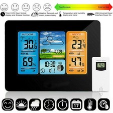 Funk Wetterstation mit LCD Farbdisplay + Außensensor Innen Außentemperatur Smart