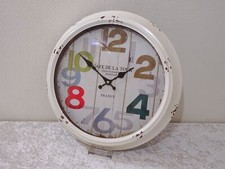 Po6trf - Café de la Tour Retro Design Metall Wanduhr - Vintage-Stil - 20 cm