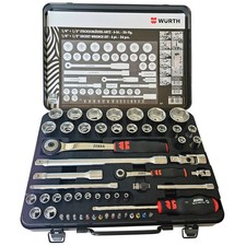 Würth Knarrenkasten 1/4 + 1/2 Zoll Multisteckschlüssel-Sortiment 56 Teile 