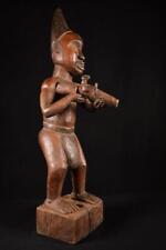 21859 A Primitive Large African Baule Hunter Statue Cot de Voire