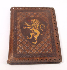 Vintage braun Leder Löwe Notizbuch Hülle
