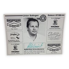 Manfred Schlebusch Union Solingen Autogrammkarte Signiert 1987 1988 Fußball Team