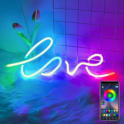 Leuchtreklame rgb love schild - leuchtreklame,