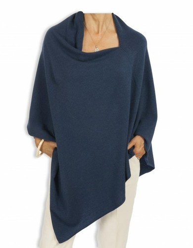Kaschmir poncho marineblau - poncho,