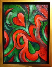 original Herz Gemälde W.H