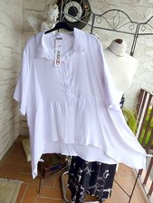 5518 Kekoo Bluse weiß Gr 5 Vokuhila 2 Seitentaschen