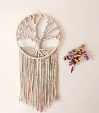 Handgefertigtes Bohemian-Makramee Wandbild im Eleganten Stil 65 x 30 cm