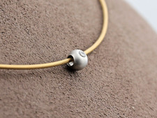 BUNZ Moderner HALSREIF + BRILLANTKUGEL | 1,3mm / 38cm | 750 Gold + 950 Platin