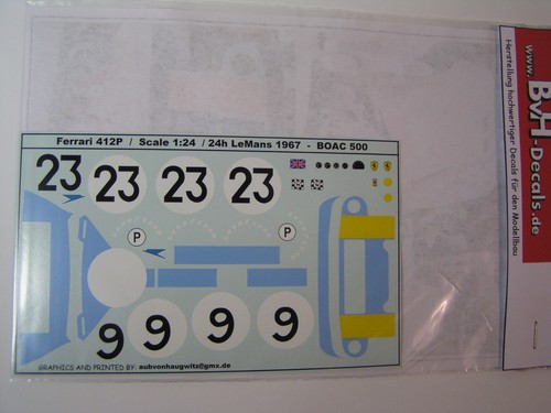 Decals für den ferrari - 1:24,