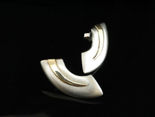 925 Sterlingsilber große Ohrstecker  mit 585 Gold verarbeitet  1 Paar