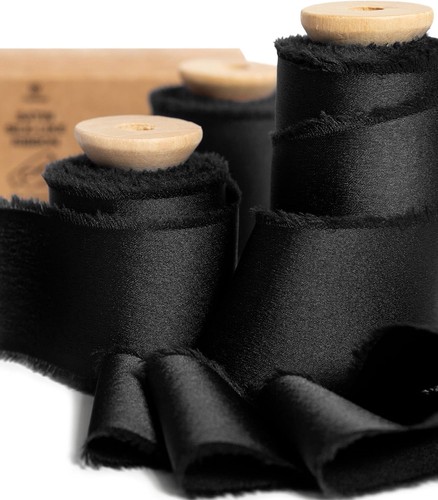 Geschenkband satin schwarz 8 - satin,