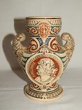 Vase Historismus Westerwald Reliefdekor Zenobia Aurlianus Greifvogel  Maskaron