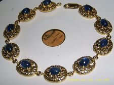 Ceylon Saphir massiv Armband 375 Gelbgold m. Zertifikat