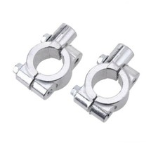 2 x Spiegelschelle Spiegelhalter Halter Spiegel Lenker M8 Motorrad 8 mm silber