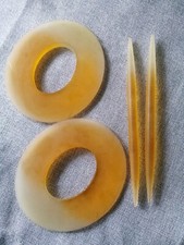 2 Gardinen/ Vorhang - Halter orange