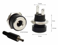 Einbau-DC-Buchse Hohlsteckerbuchse Ø 3,5/1,3 mm Kupplung Einbaubuchse #35BL