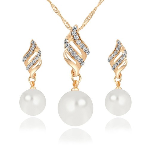 Damen perlen schmuckset gold - damen,