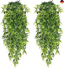 4 Stück Hängepflanze Künstlich Bambus Blätter 80cm, Kunstpflanze Hängend Küns